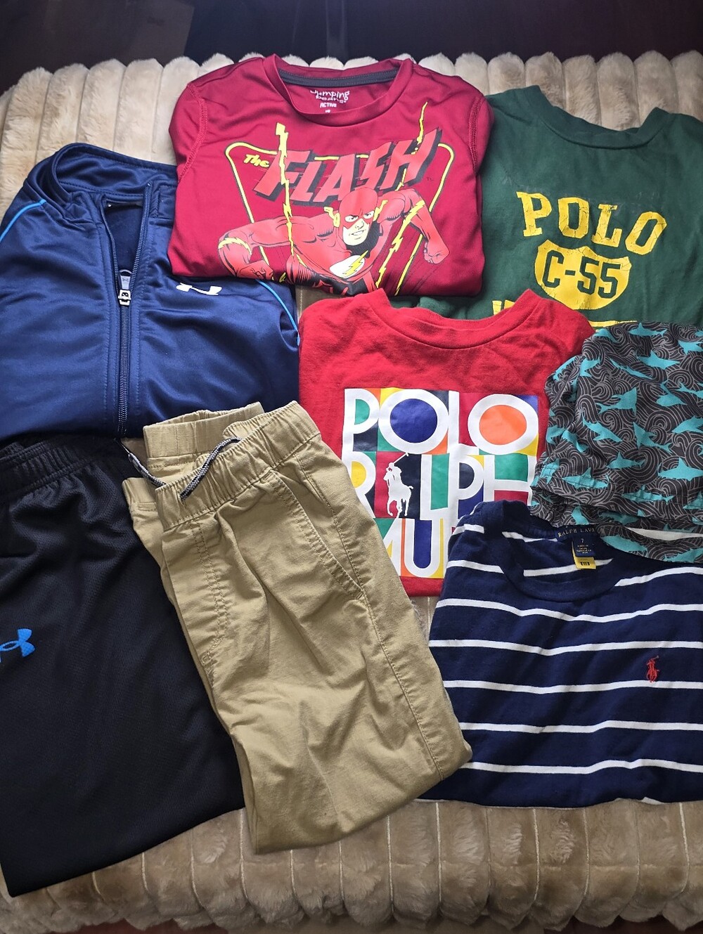 Boys 7-Piece Bundle Under Armour Polo Ralph Lauren Gap Size 7... Small Gap Pants